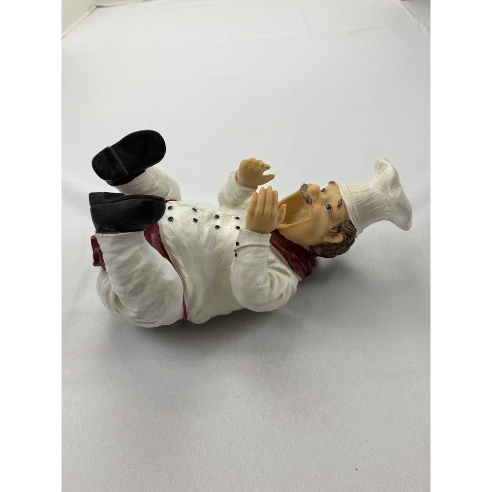 Unbranded‎ Chef Wine Bottle Holder Figurine White Red Resin Decor